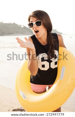 woman  have fun and good mood outdoor in summer. Outdoors lifestyle portrait