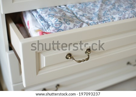 Blanket in an open drawer