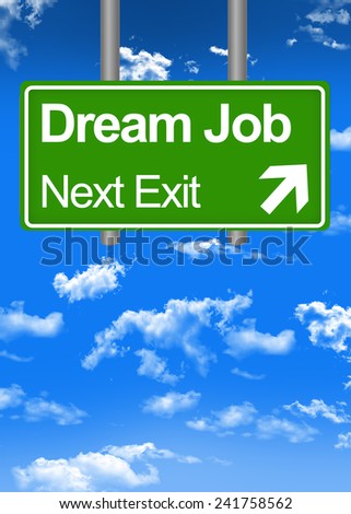 Dream job road sign concept