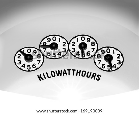 Kilowatt hour electric meter register dials