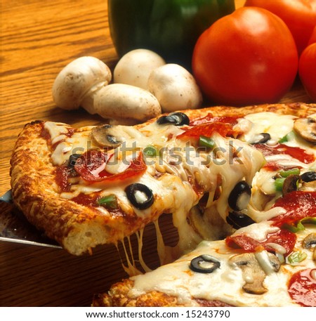 Supreme Pizza in pan