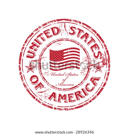 stock vector : Red grunge rubber stamp with the flag of USA and the name of stock vector : Red grunge rubber stamp with the flag of USA and the name of