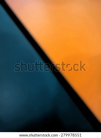 Gap between blue desk and orange desk with water color filter.