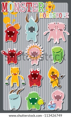 cute colourful monsters