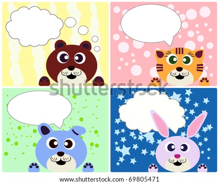 Birthday Cards For Children Stock Vector 69805471 : Shu