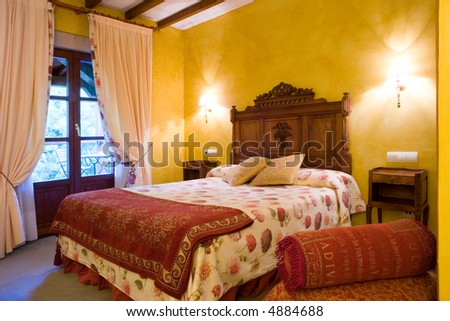 room of rural hotel with terrace