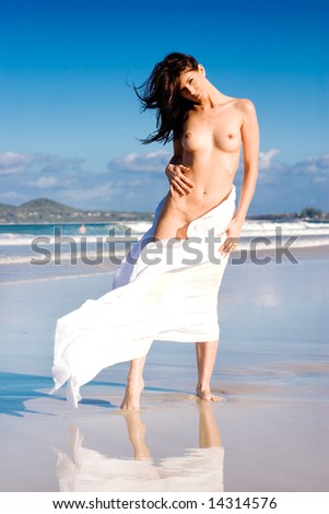 stock photo Naked woman on beach Save to a lightbox Please Login