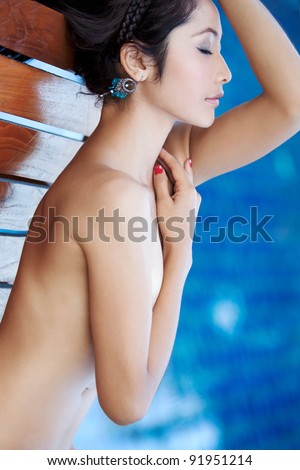 stock photo Beautiful Thai woman implied nude