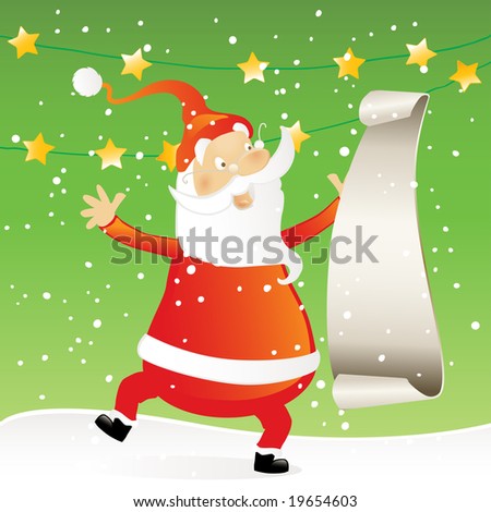blank scroll clip art. Claus with lank scroll