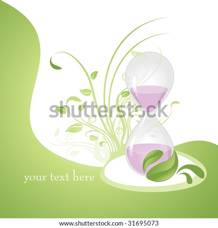 anti aging concept hourglass vector illustration, related with alternative medicines health and wellness on natural way