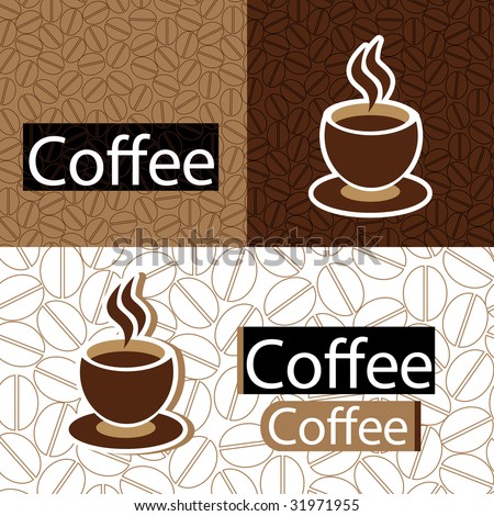 Designer Wallpaper on Coffee Beans Seamless Pattern Wallpaper And Cup Of Coffee Design