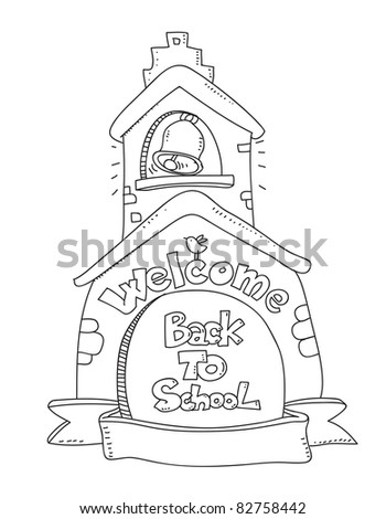  School Coloring on Stock Vector   Welcome Back To School Vector Coloring Illustration