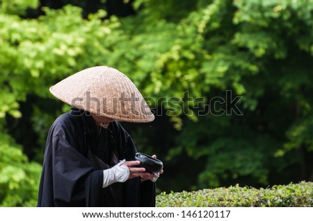 Monk In Kyoto, Japan.