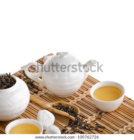 China tea on isolated white background
