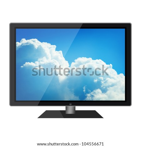 HD television isolated on white background