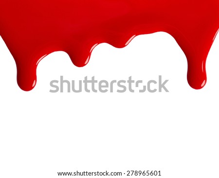 Red nail polish isolated on white background