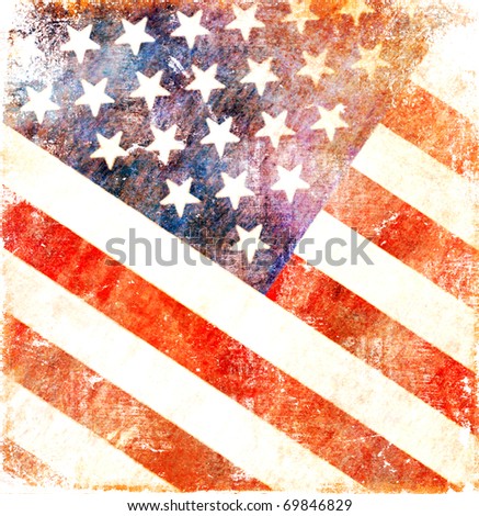 Grunge flag on United States of America