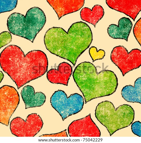 Vintage hearts pattern