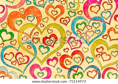 Grunge hearts pattern