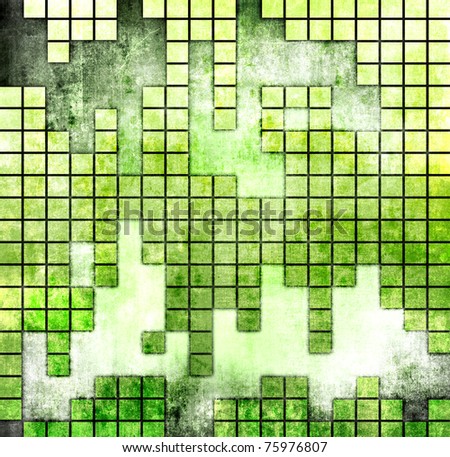 Grunge green checkered background