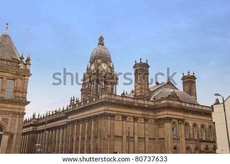 A Rear View of the Victorian Town Hall Leeds Yorkshire
