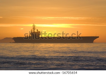 Aircraft Carrier off the California Coast