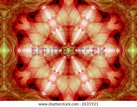 kaleidoscopic pattern of a laser beam reflected by a polymer film