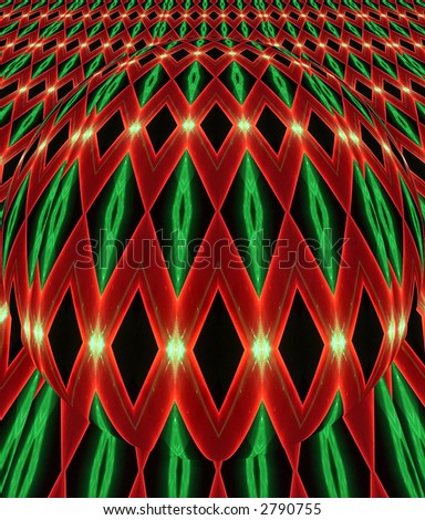 kaleidoscopic interference pattern of a laser beam reflected by a ruby rod