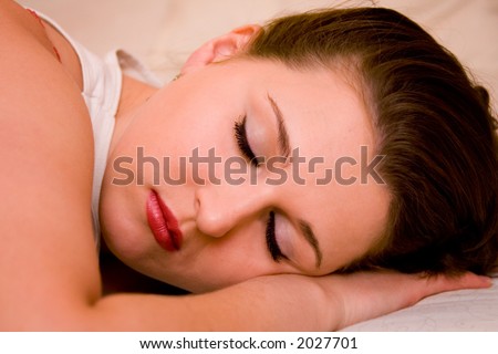 Portrait of a sleeping woman. Sleeping Beauty.