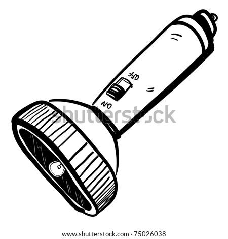 Flashlight Sketch Stock Vector Illustration 75026038 : Shutterstock