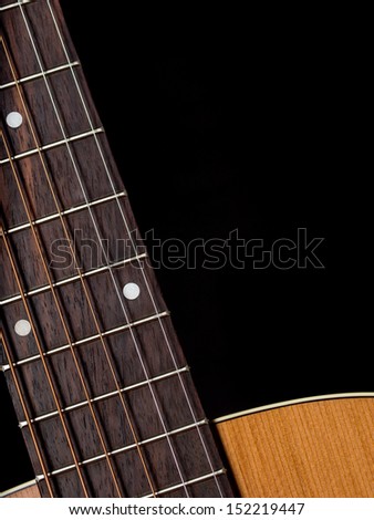 Guitar neck and body with copy space