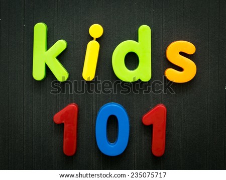 Kids 101 concept in fridge magnets