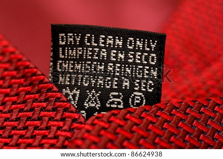 Dry clean care instructions