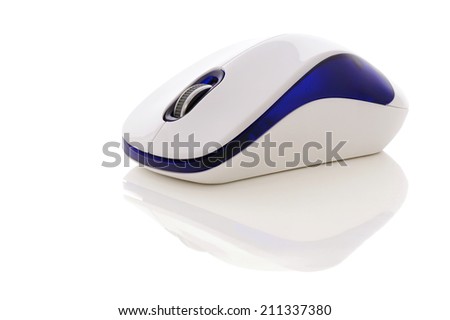 Computer mouse with reflection from surfaces.