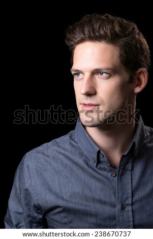 Brown Hair Blue Eyed Male Portrait