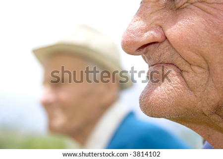 Portrait of two pensioners: 80 years olds (color)