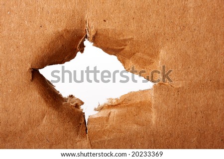 Brown paper with hole