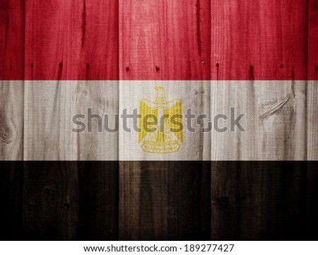 Egypt flag painted on wooden fence