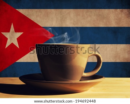 hot drink with Cuba flag