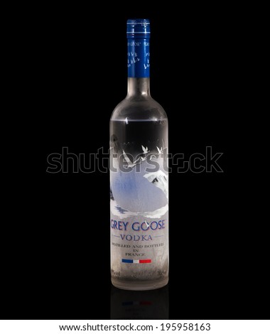 MELBOURNE, AUSTRALIA - APRIL 6,2014: Grey Goose vodka bottle...Grey Goose is a premium vodka brand produced in France