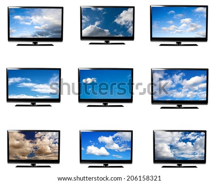 tv monitors with sky view