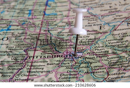 Pittsburgh  in the map with pin