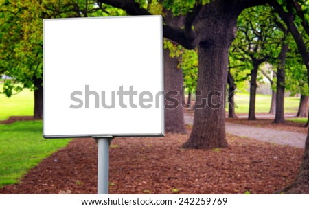 empty billboard in the park