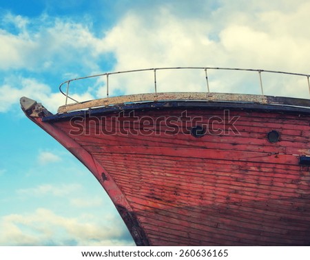 old abandoned ship deck closeup