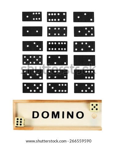 domino game in the wooden box