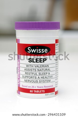 Melbourne,Australia-June,27,2015: Swisse sleep vitamins.\
\
Swisse vitamins is health company founded by Kevin Ring in Australia