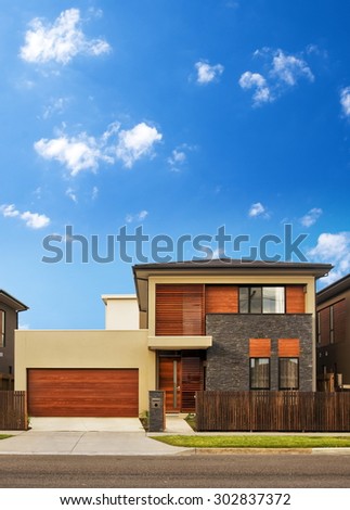Typical australian house closeup in summer