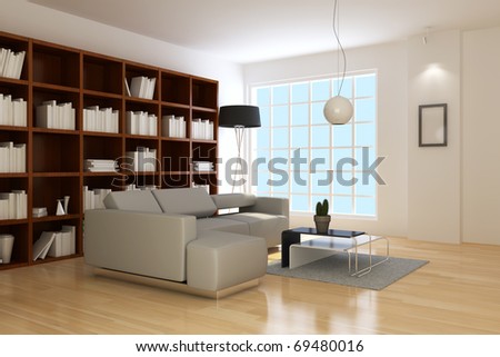 The 3d rendering indoor contemporary sitting room
