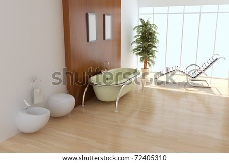 The 3d rendering indoor toilet