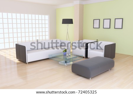 The 3d rendering indoor sitting room